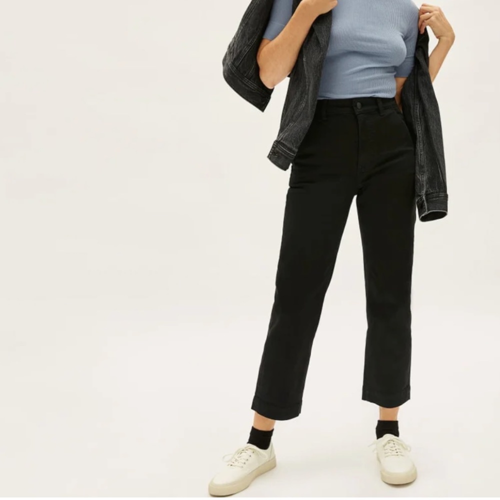 Everlane Straight-Leg Crop, Size 4, Black